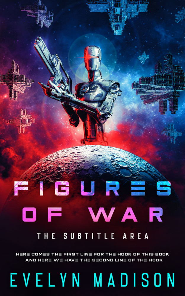 Front view of Charm #14291 - Premade Science Fiction Book Cover