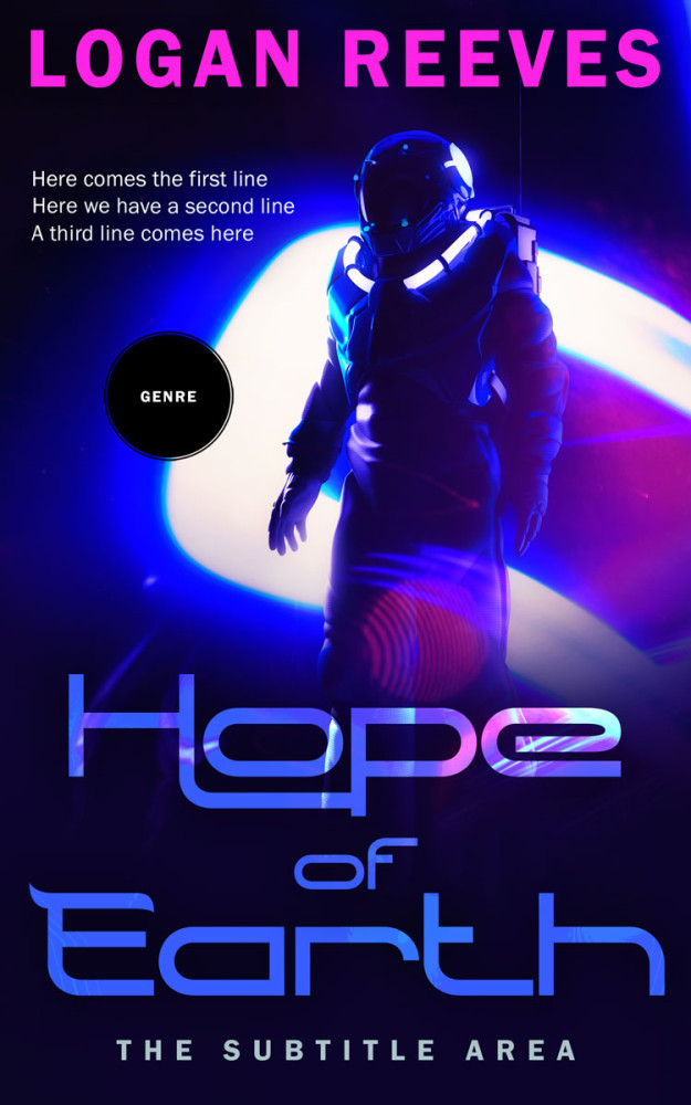 Front view of Black #14330 - Premade Science Fiction Book Cover