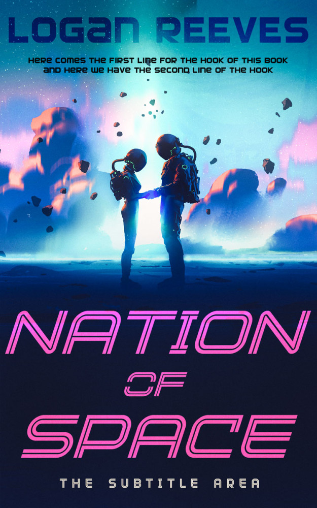 Front view of Blue Zodiac #14352 - Premade Science Fiction Book Cover