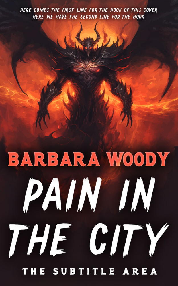 Front view of Red Damask #14706 - Premade Horror Book Cover