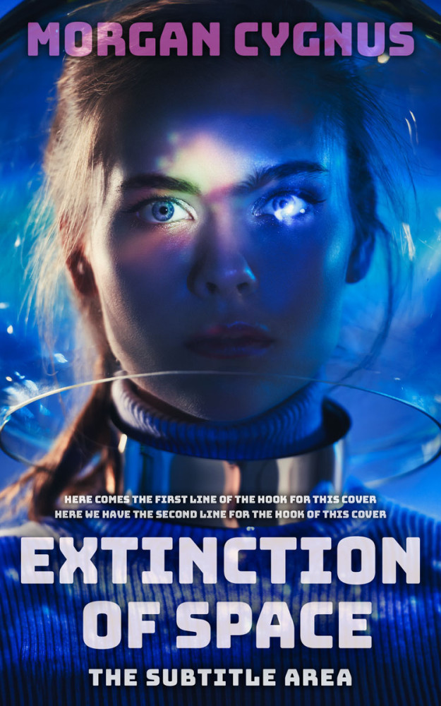 Front view of Pink Swan #15442 - Premade Science Fiction Book Cover