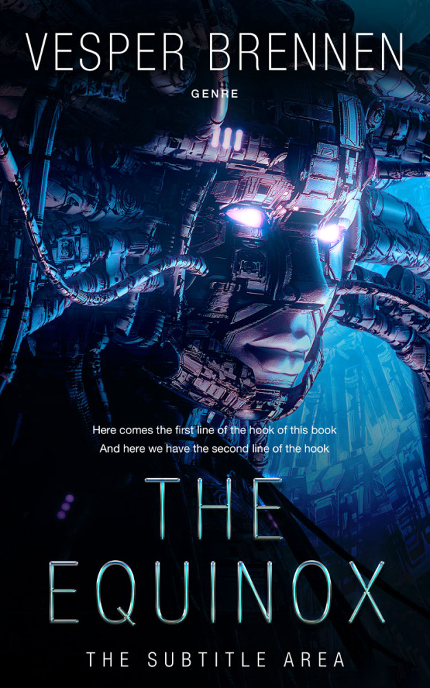 Front view of Ebony #20108 - Premade Science Fiction Book Cover