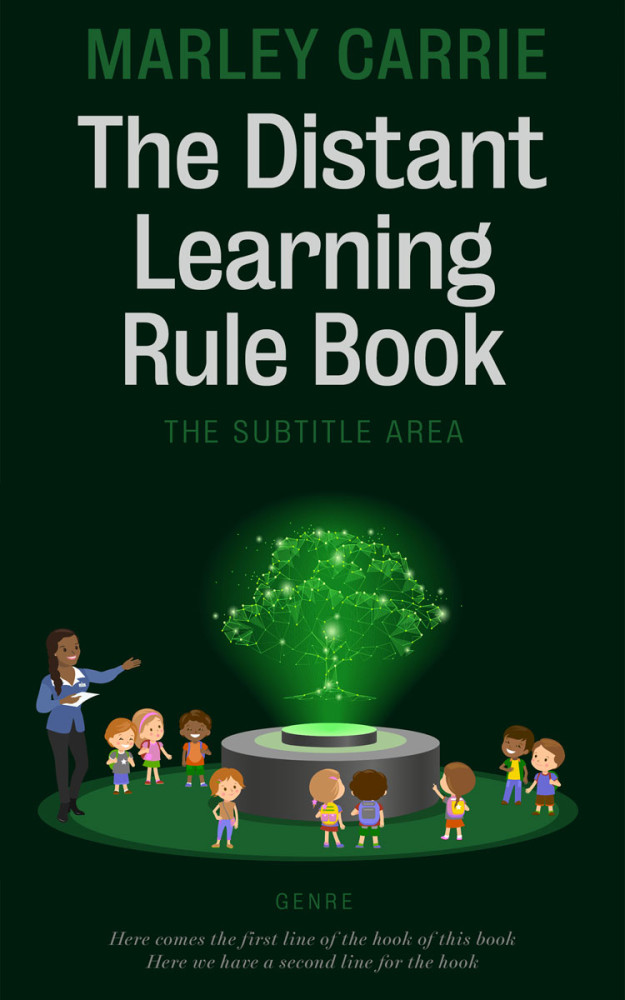 Front view of Palm Green #20272 - Premade Education Book Cover