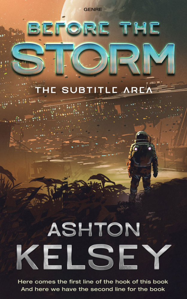 Front view of Taupe #20592 - Premade Science Fiction Book Cover