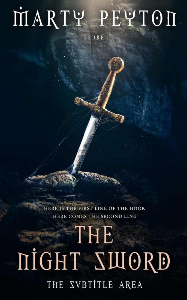 Front view of Ebony #21651 - Premade Fantasy Book Cover