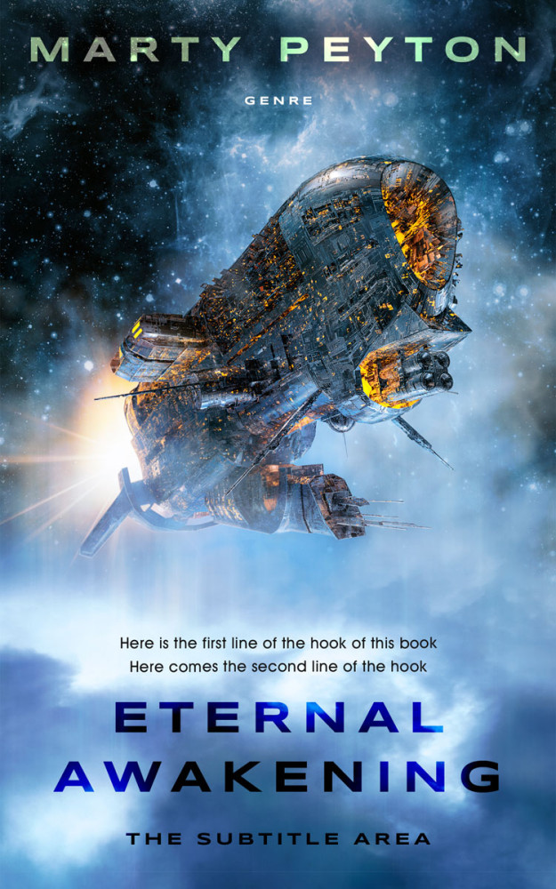 Front view of Kashmir Blue #21782 - Premade Science Fiction Book Cover