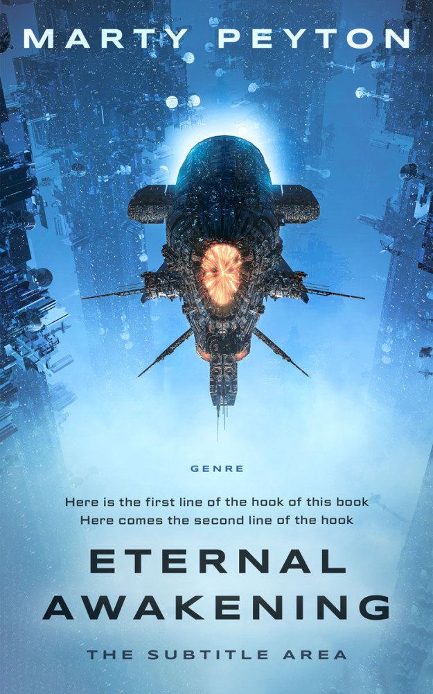 Front view of Steel Blue #21787 - Premade Science Fiction Book Cover