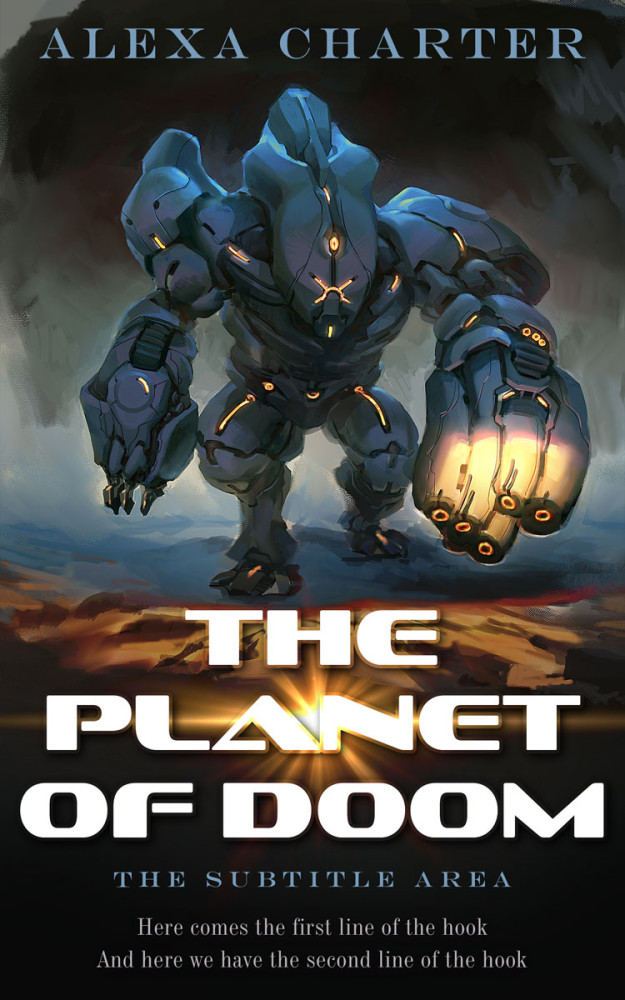 Front view of Shark #21951 - Premade Science Fiction Book Cover