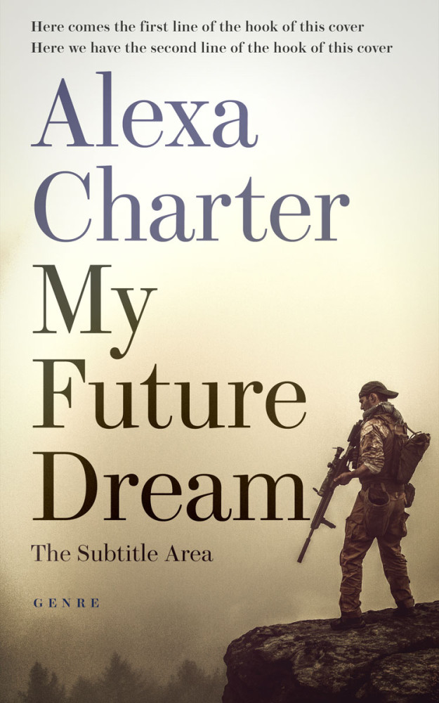 Front view of Taupe #22213 - Premade Action & Adventure Book Cover