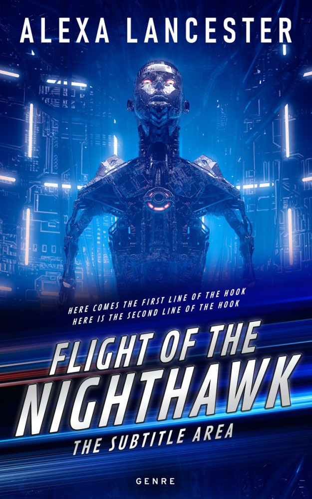 Front view of Deep Sapphire #22303 - Premade Science Fiction Book Cover