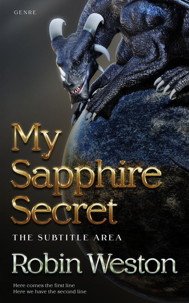 Front view of Shark #22620 - Premade Fantasy Book Cover | BookCoverZone