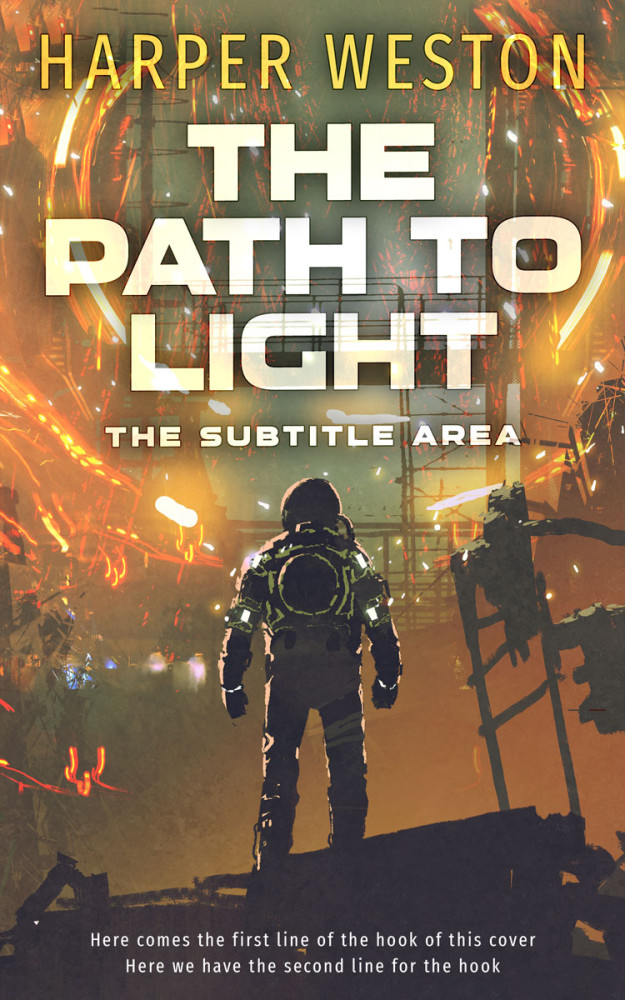 Front view of Tobacco Brown #23015 - Premade Science Fiction Book Cover