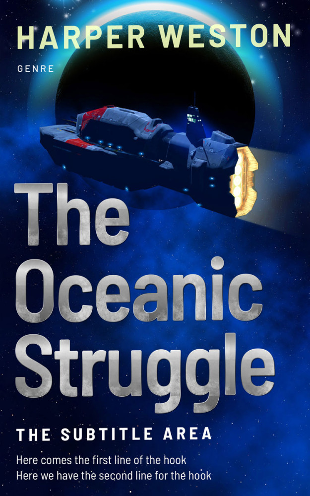 Front view of Mist Gray #23373 - Premade Science Fiction Book Cover