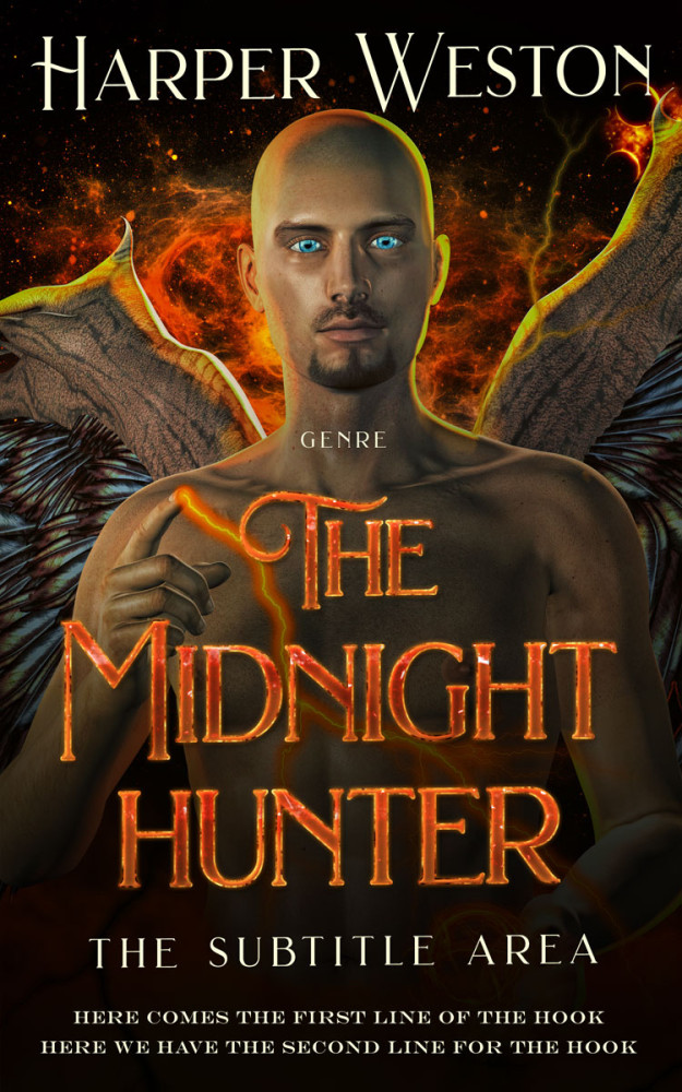 Front view of Night Rider #23430 - Premade Fantasy Book Cover