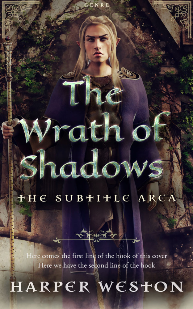 Front view of Thunder #23877 - Premade Fantasy Book Cover