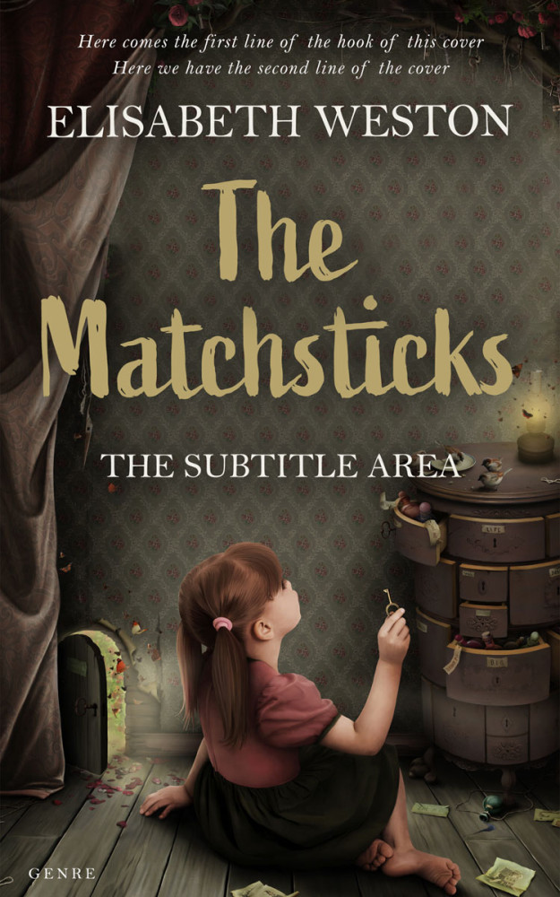 Front view of Taupe #24016 - Premade Surreal Book Cover