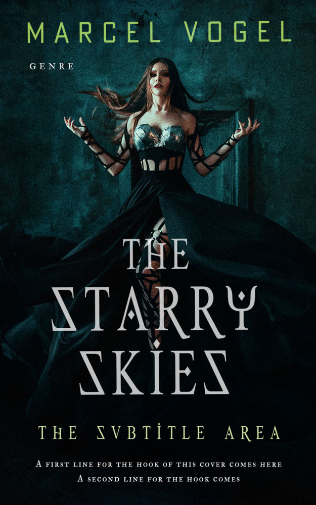 Front view of Black Bean #24479 - Premade Fantasy Book Cover