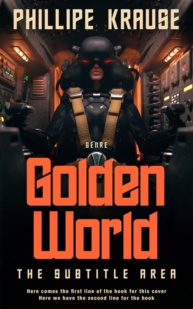 Front view of Burnt Sienna #25118 - Premade Science Fiction Book Cover