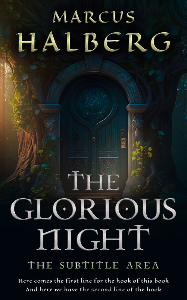 Front view of Black #26752 - Premade Fantasy Book Cover