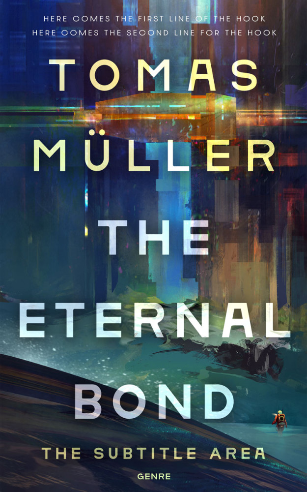 Front view of Bright Gray #28498 - Premade Science Fiction Book Cover