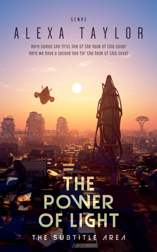 Front view of Clam Shell #29120 - Premade Science Fiction Book Cover