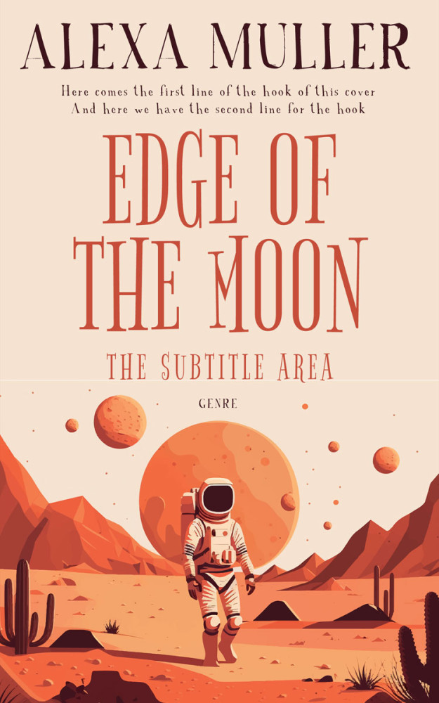 Front view of Medium Carmine #29226 - Premade Science Fiction Book Cover