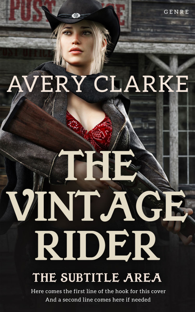 Front view of Cod Gray #30480 - Premade Western Book Cover