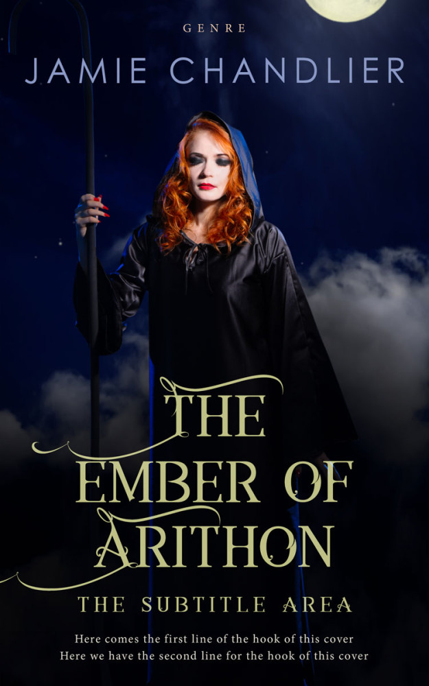 Front view of Ebony #31208 - Premade Fantasy Book Cover