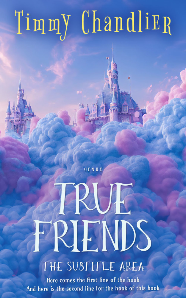 Front view of Blue Marguerite #31690 - Premade Fantasy Book Cover