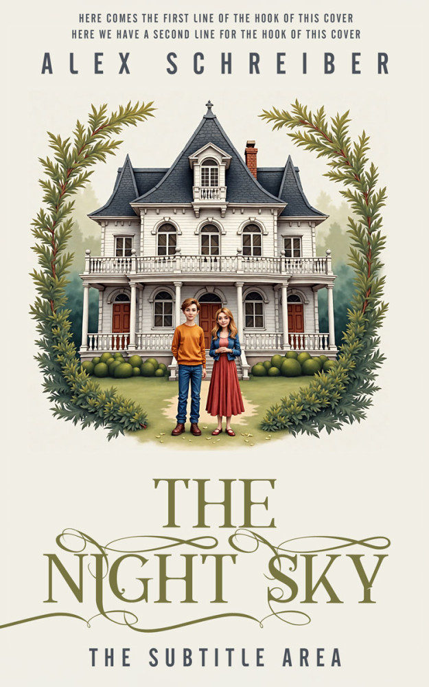 Front view of Green White #335738 - Premade Literary Fiction Book Cover