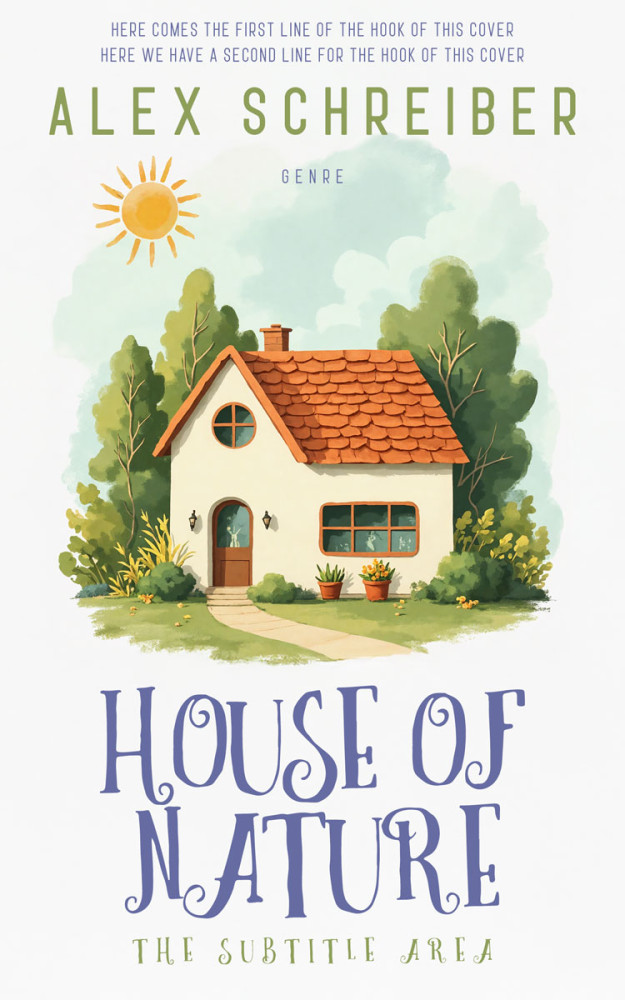 Front view of Green White #33621 - Premade Nature Book Cover