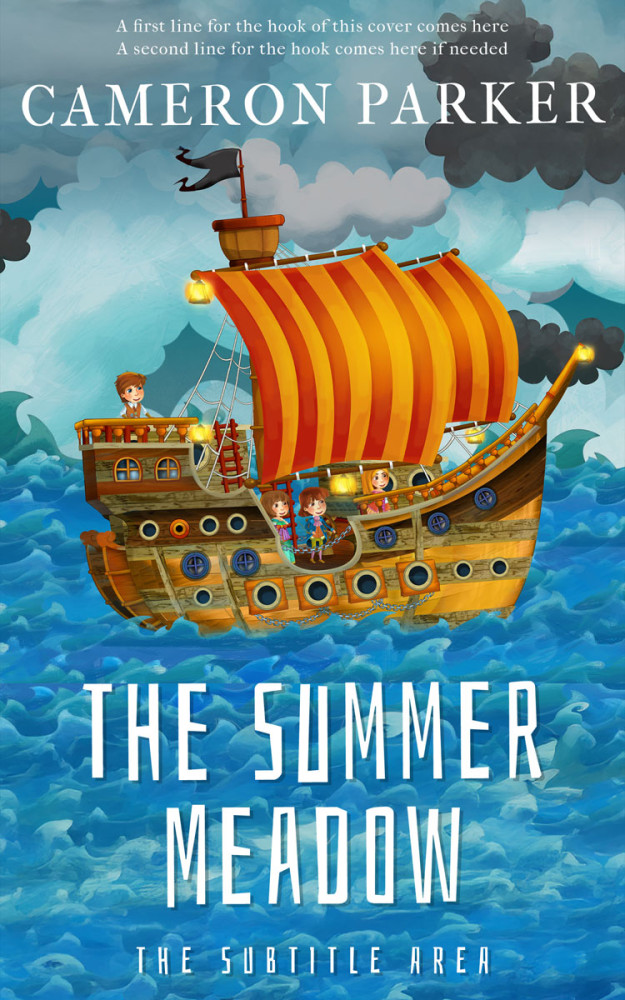 Front view of Boston Blue #34377 - Premade Action & Adventure Book Cover