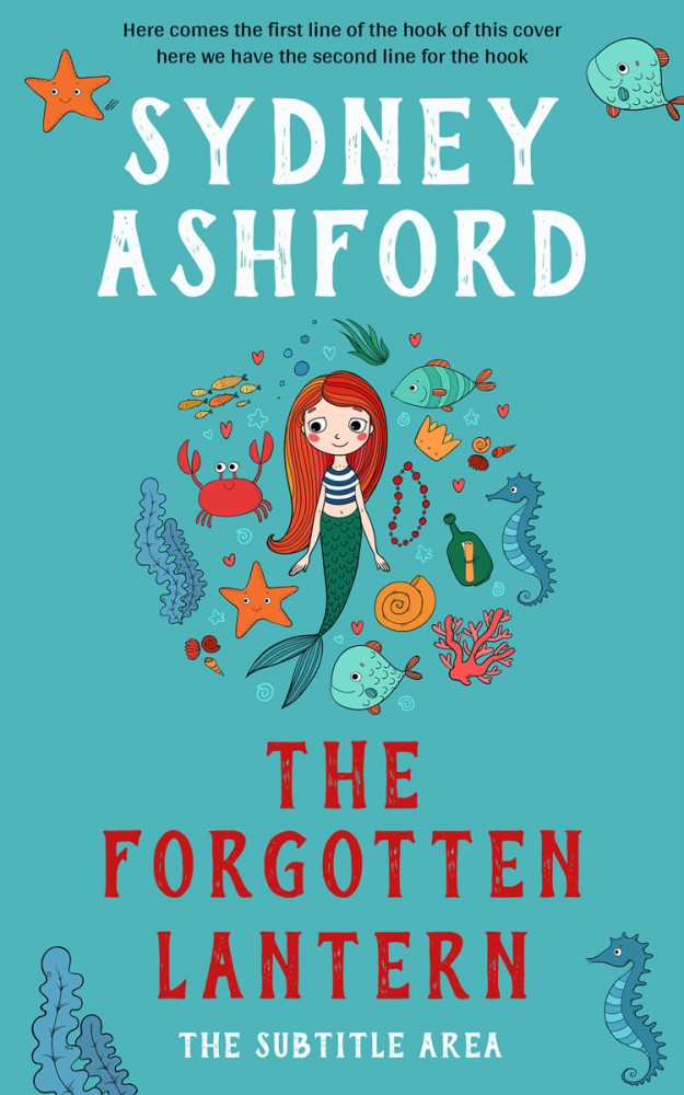 Front view of Fountain Blue #34824 - Premade Fantasy Book Cover