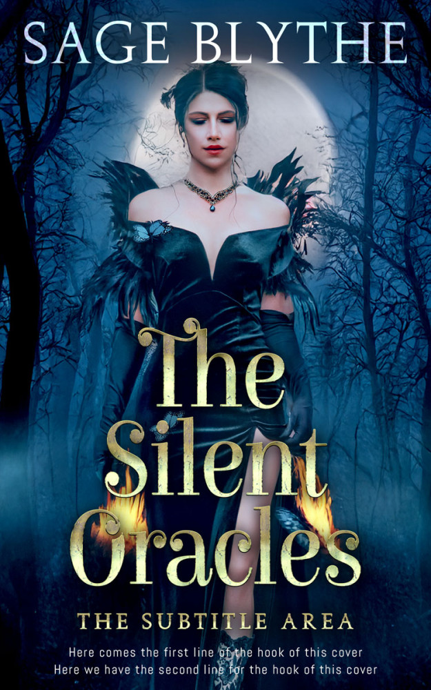 Front view of Black Pearl #34901 - Premade Fantasy Book Cover