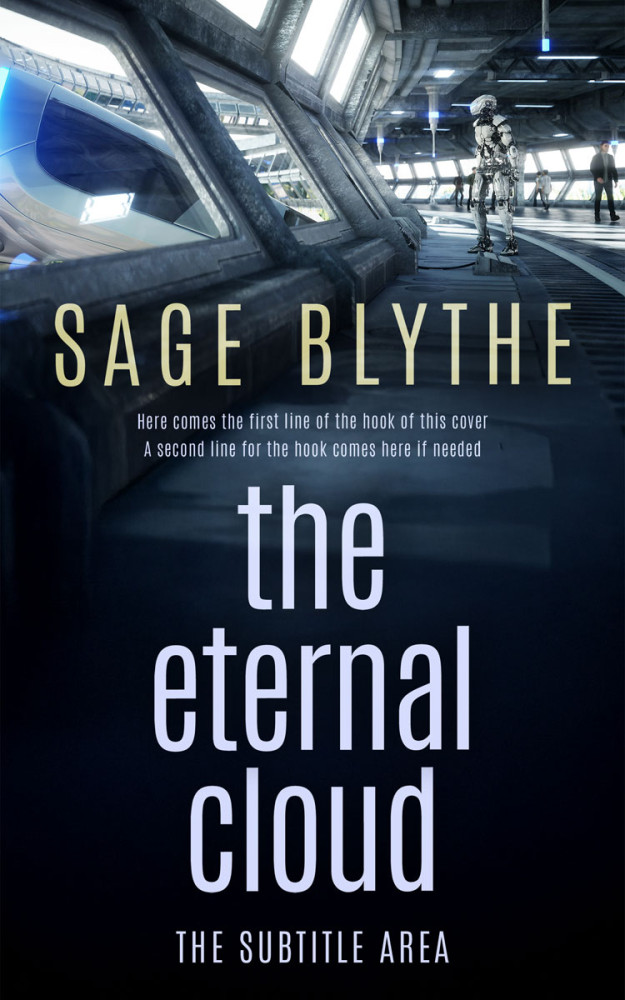 Front view of Ebony #35015 - Premade Science Fiction Book Cover