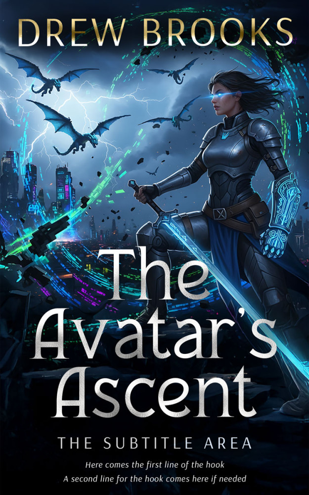 Front view of Ebony #35102 - Premade LitRPG Book Cover