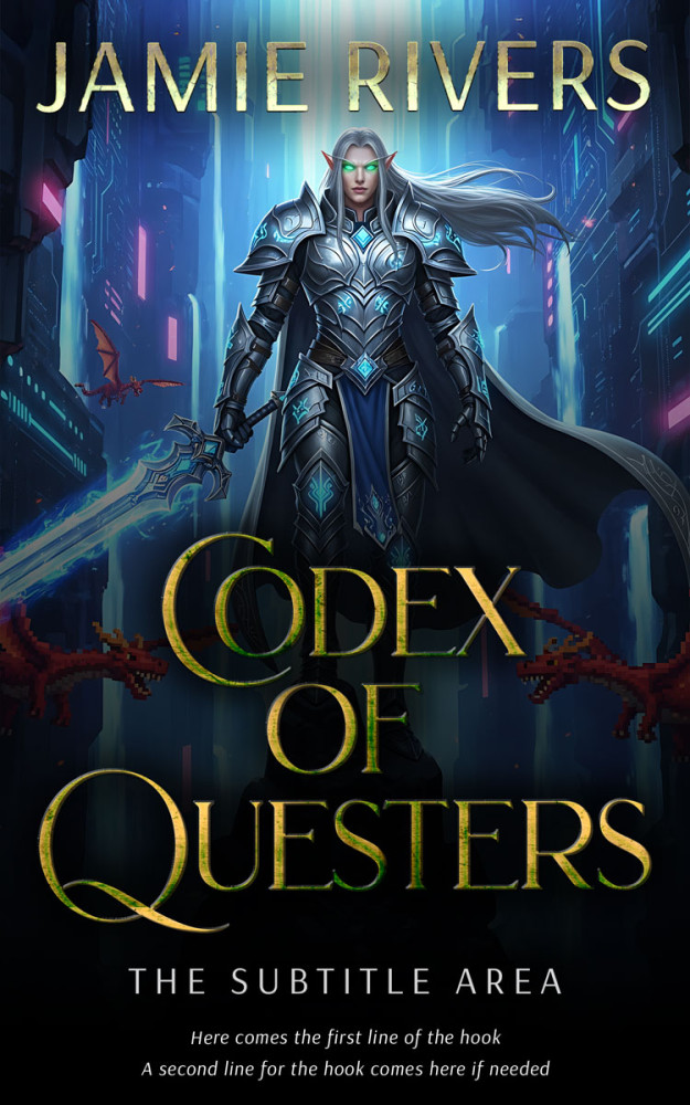 Front view of Ebony #35108 - Premade LitRPG Book Cover