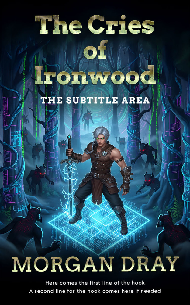 Front view of Ebony #35134 - Premade LitRPG Book Cover