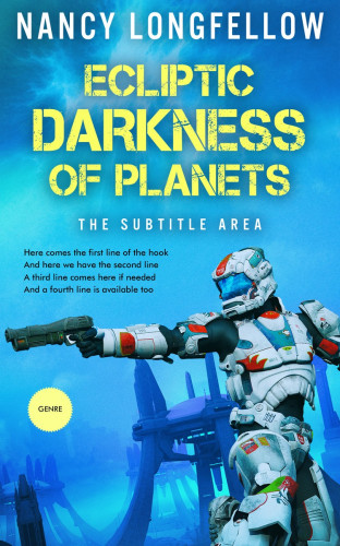 3D mockup of Curious Blue #3582 - Premade Science Fiction Book Cover