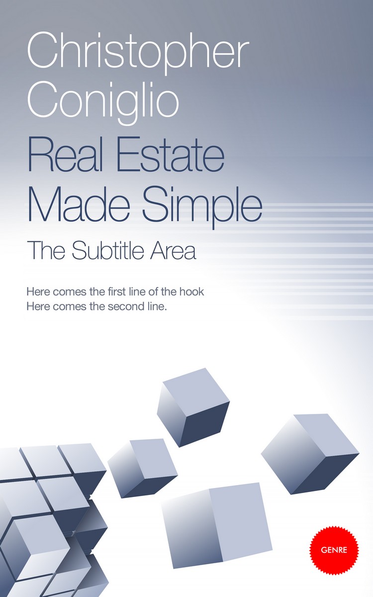 2D view of Premade Abstract Book Cover - Cadet Blue