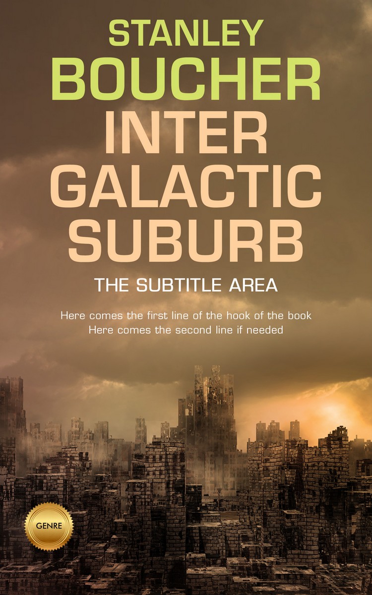 2D view of Yellow Metal #1612 - Premade Apocalyptica Book Cover