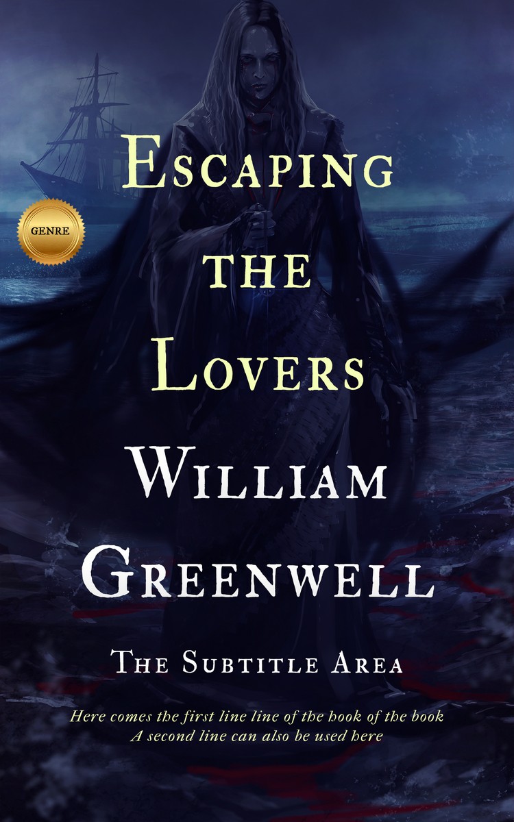 2D view of Ebony #1633 - Premade Fantasy Book Cover