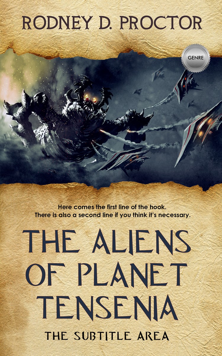 2D view of Ebony Clay #1700 - Premade Science Fiction Book Cover