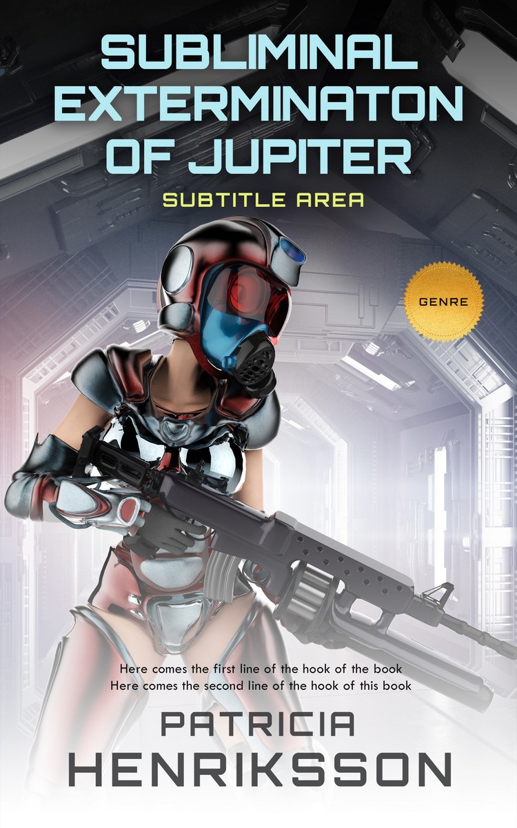 2D view of Premade Science Fiction Book Cover - French Gray