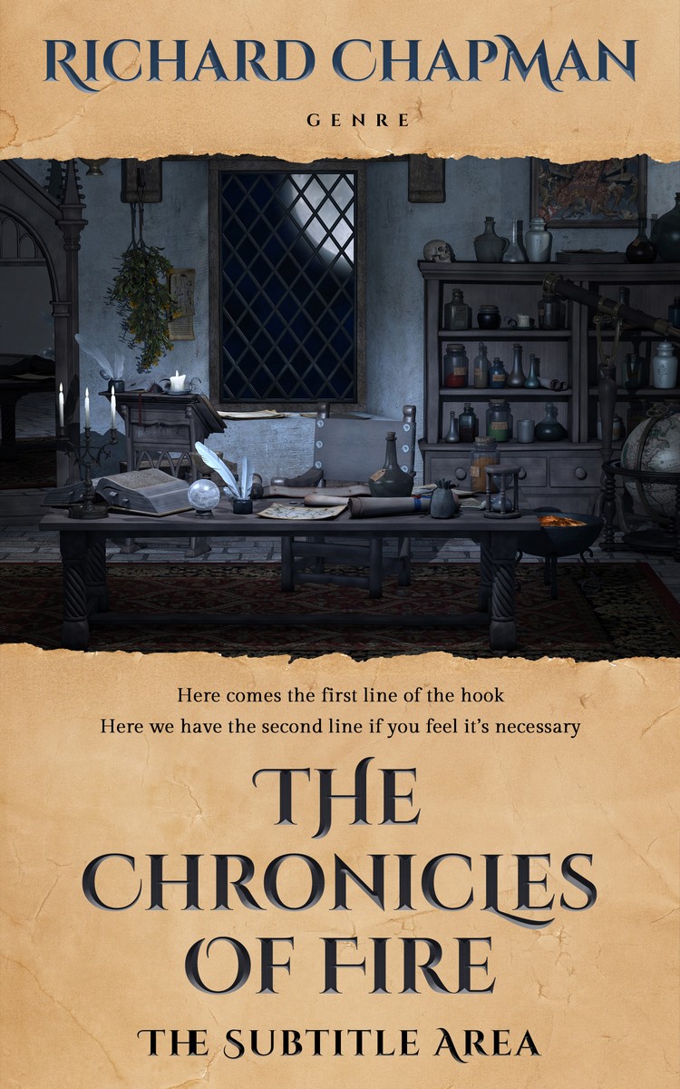 2D view of Tan #2048 - Premade Fantasy Book Cover