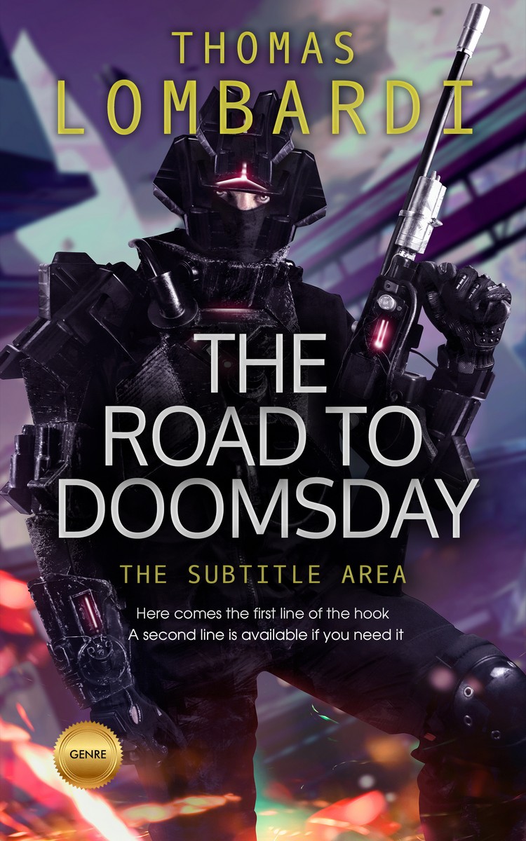 2D view of Premade Science Fiction Book Cover - Bleached Cedar