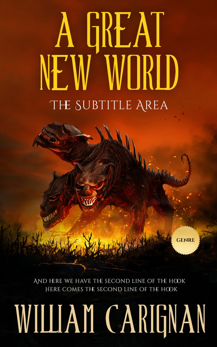 2D view of Premade Fantasy Book Cover - Brown Bramble