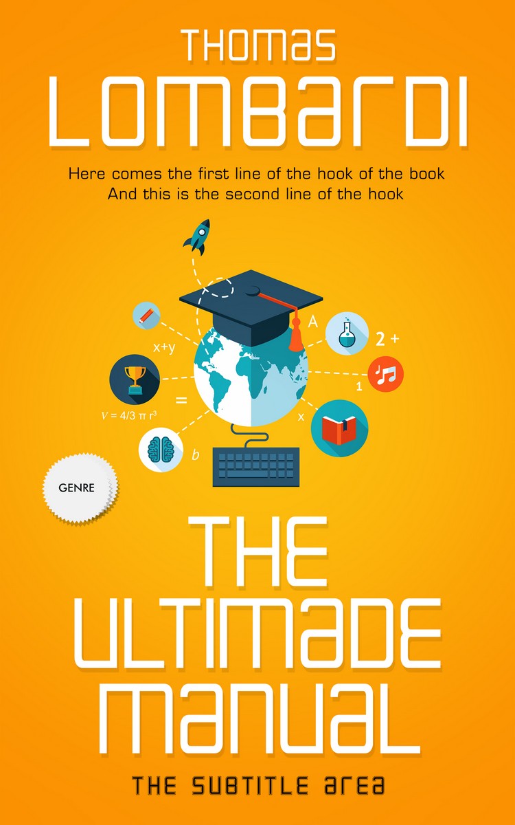 2D view of Premade Abstract Book Cover - Yellow Sea