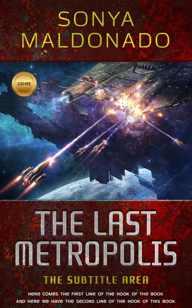 2D view of Cocoa Brown #2472 - Premade Science Fiction Book Cover