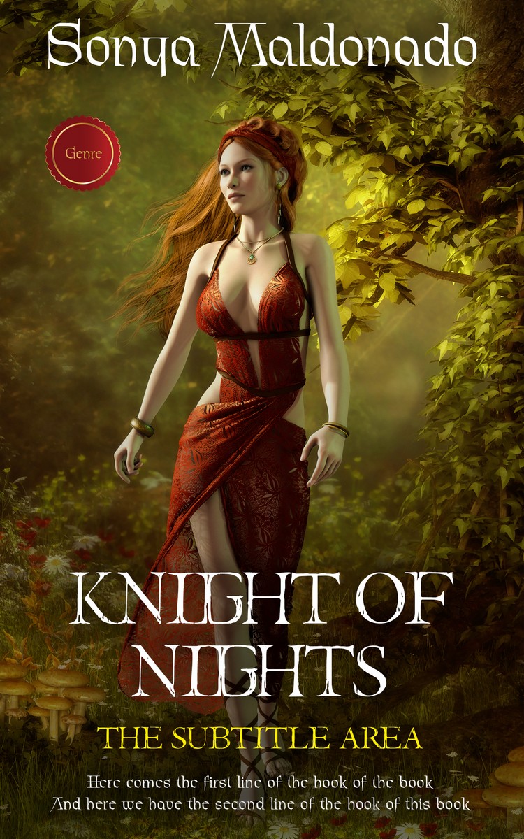 2D view of Premade Fantasy Book Cover - Bronzetone